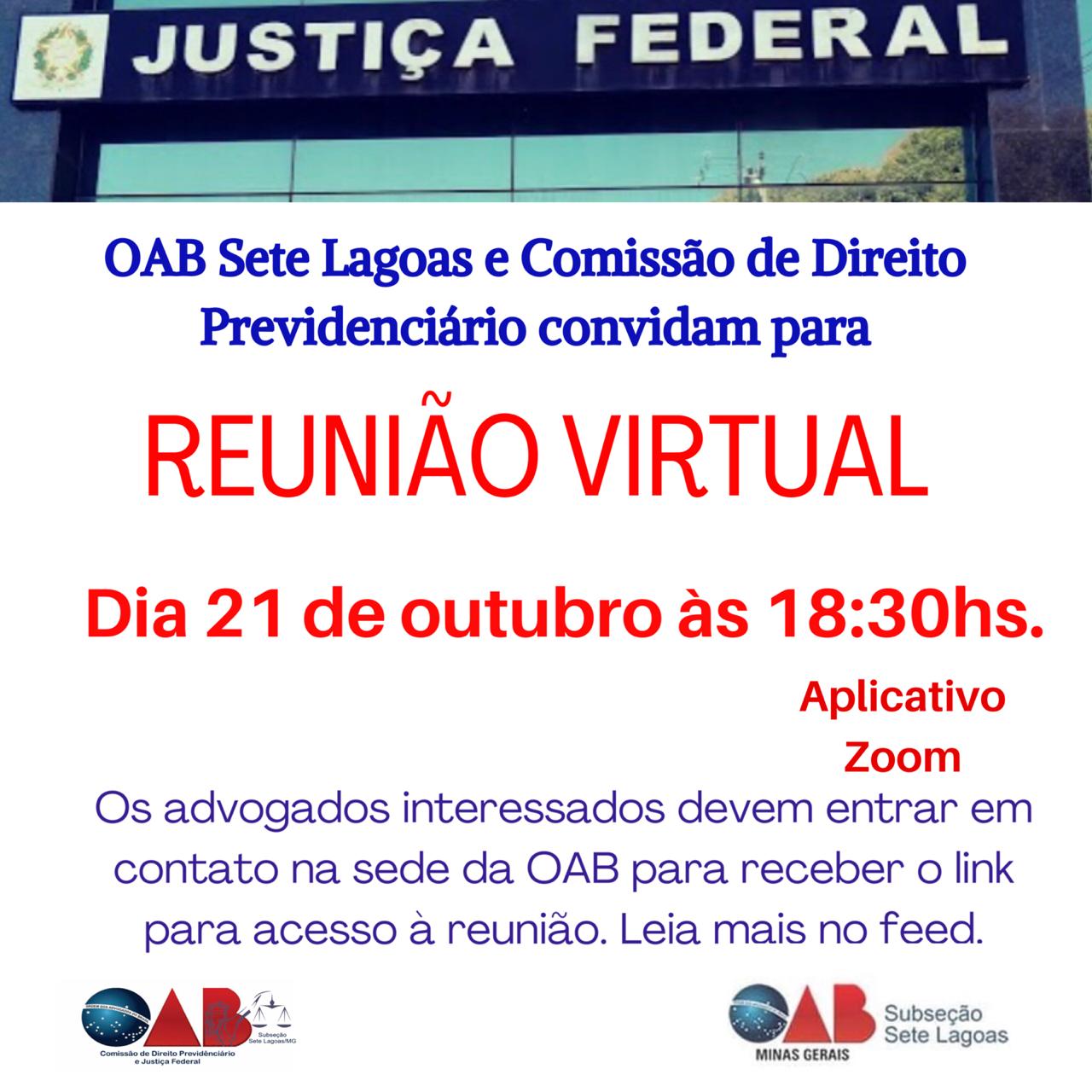 Reunião virtual  acerda da Justiça Federal