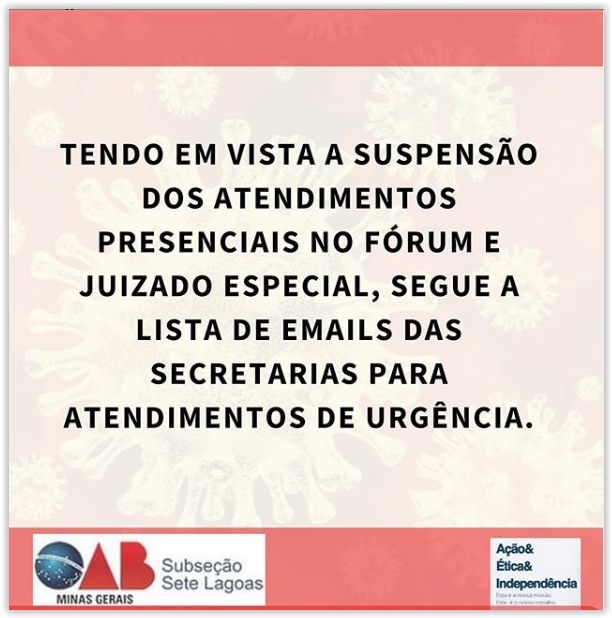 Lista de emails para comunicação com Secretarias