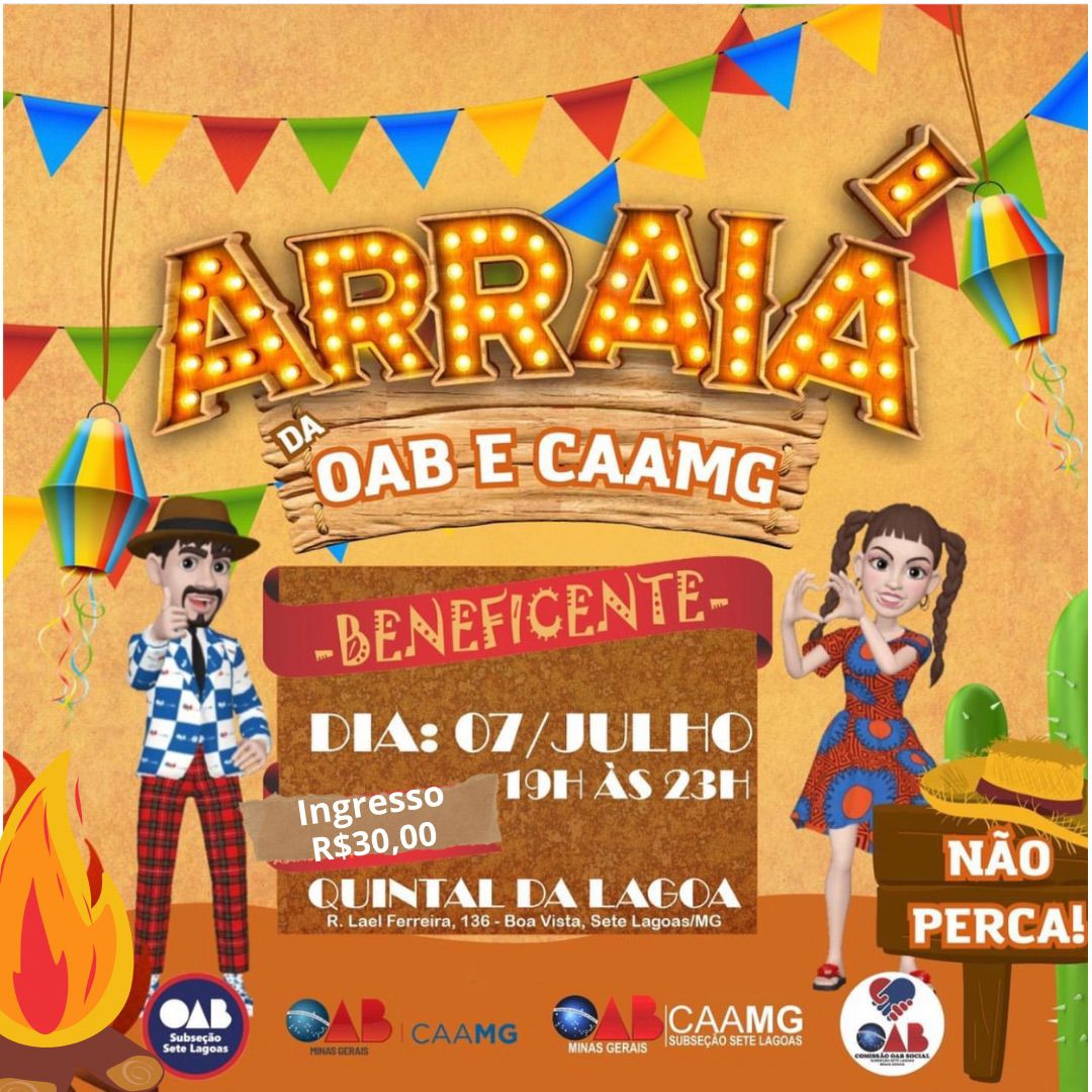 O NOSSO TRADICIONAL ARRAIÁ BENEFICENTE 2023  VEM AÍ!