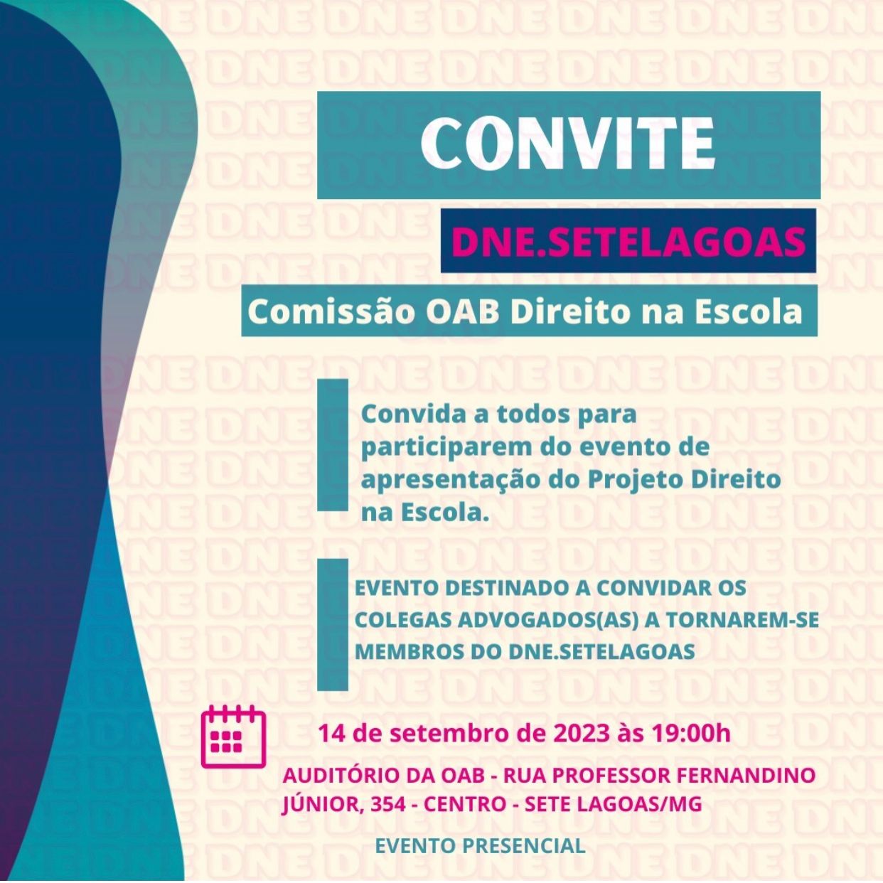 Convite - Apresentação do projeto Direito na Escola